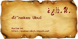 Énekes Ubul névjegykártya